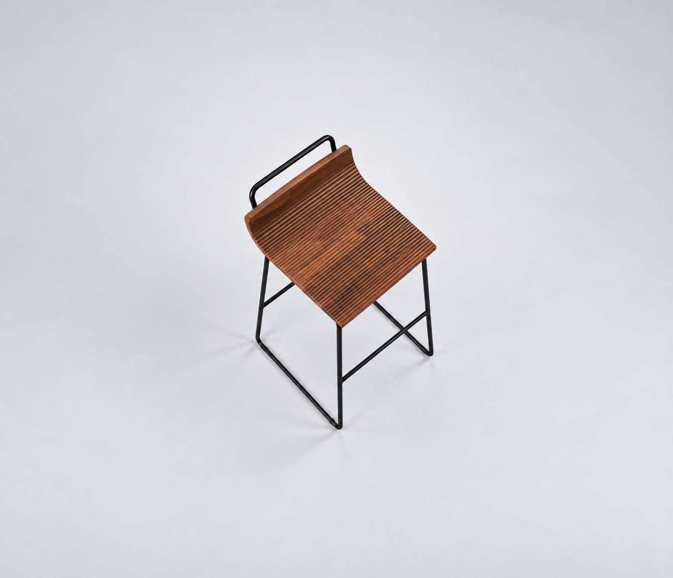 Image 5 for Hardley Bar Stool Curved Wooden Seat With A Slatted Design Paired With A Sleek Tubular Metal Frame And Integrated Foot Rest (HYD OTD)