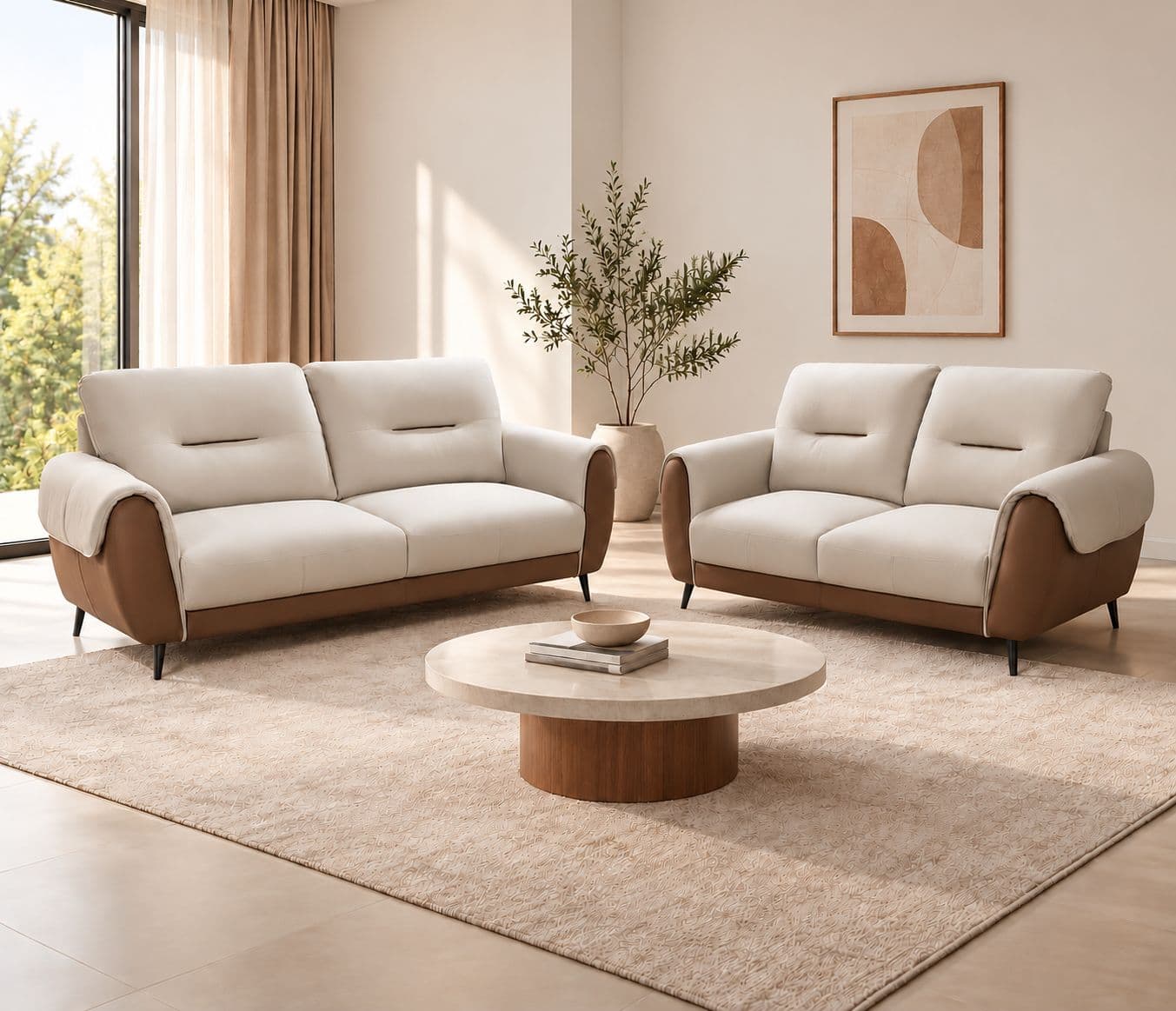 Alora Sofa Set 3+2 Seater With Fabric