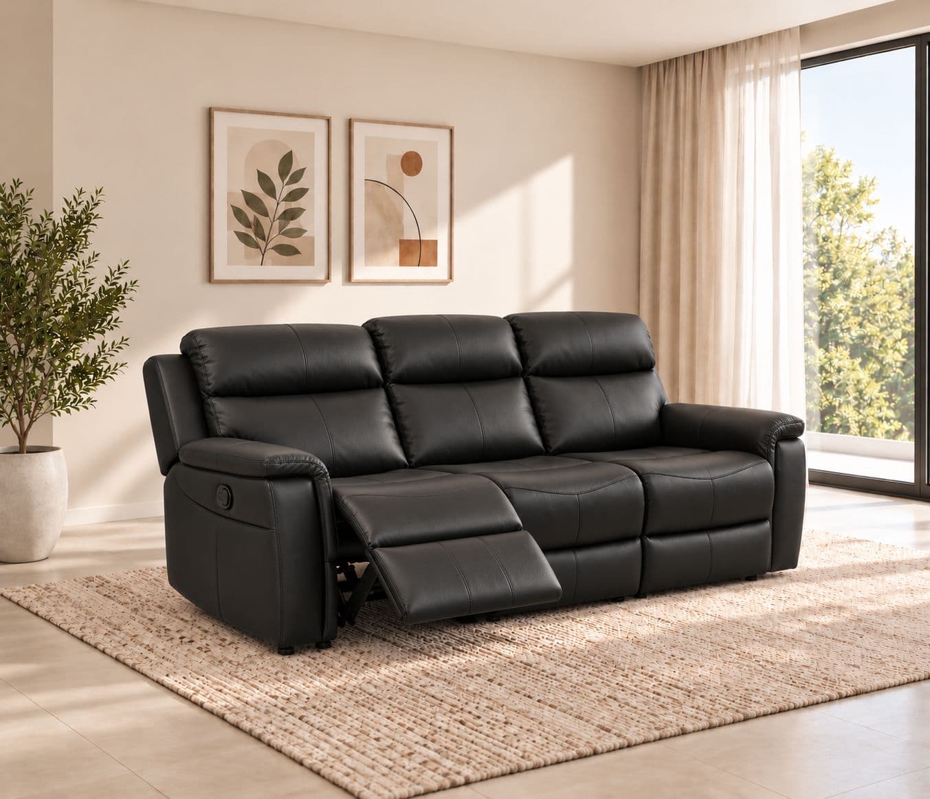 Manwah 70693M 3 Seater Power Recliner Fabric