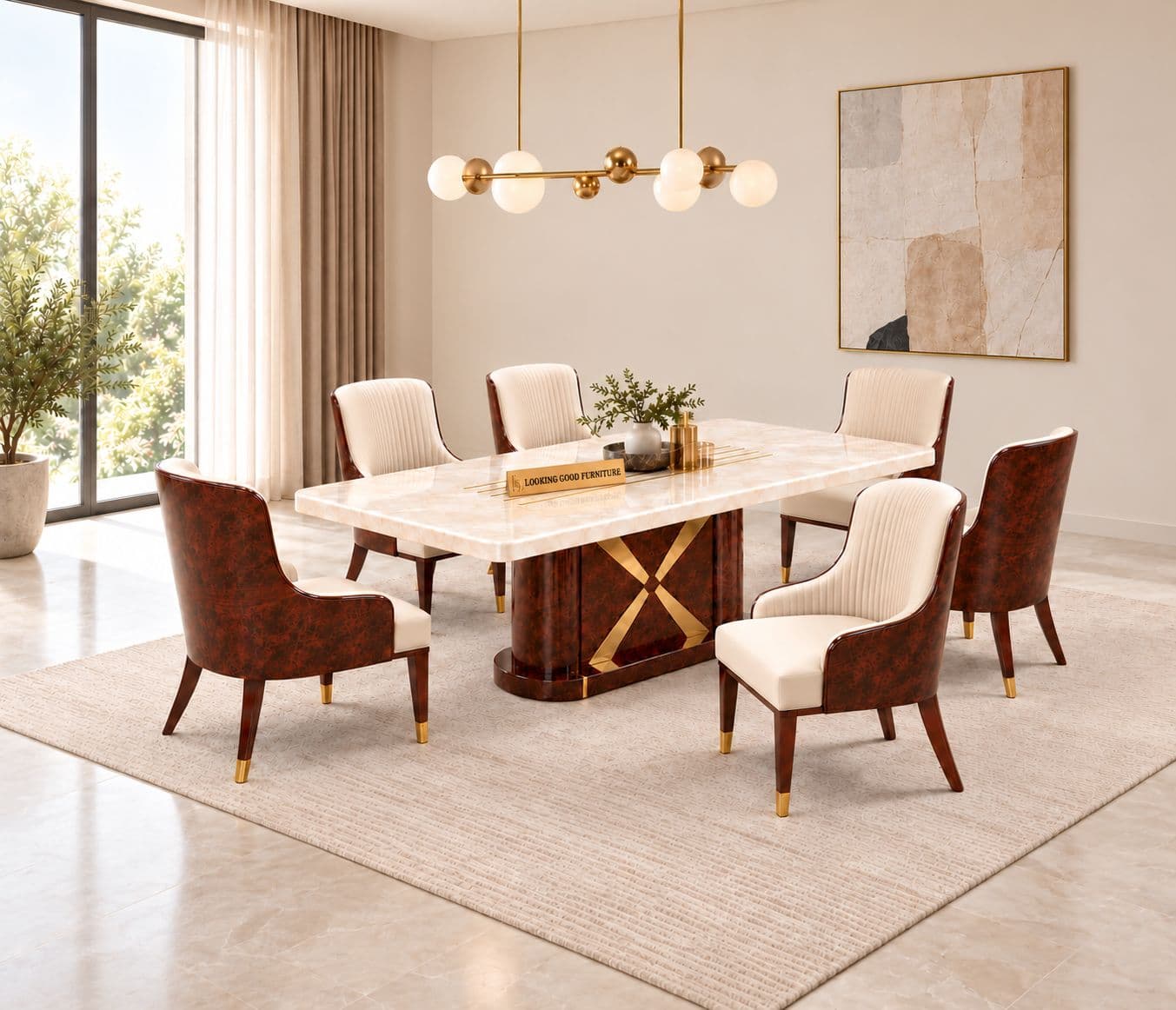 M13 C02 Dining Set 1+6 Seater