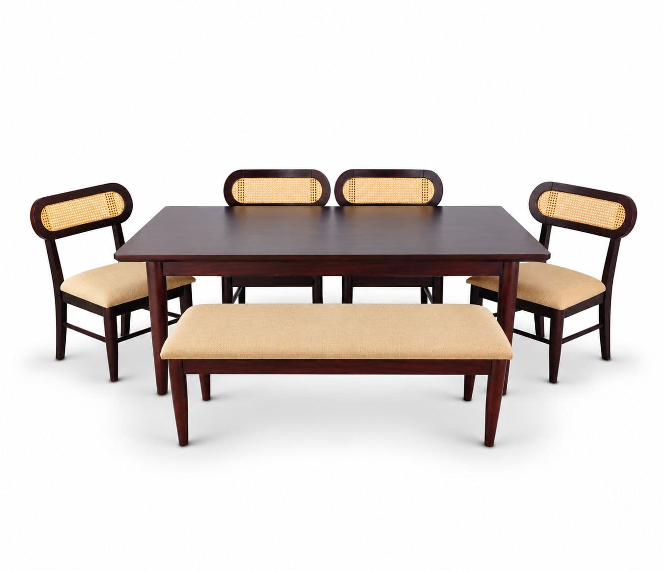 Image 2 for Catalog Dining Table 1+4+B With Wood (WH)