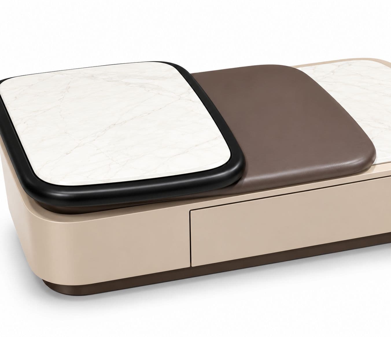 Image 7 for F006B Center Table With Marble Top And Wooden Base With Duco Finish (HYD)