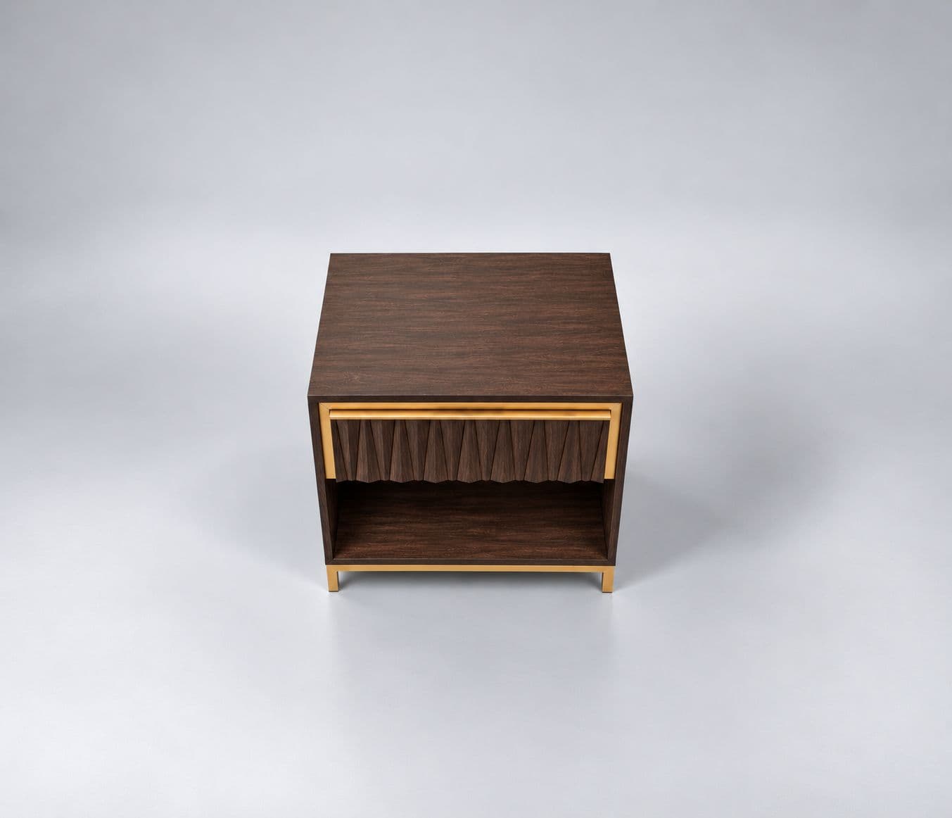 Image 6 for Soho Bed Side Table Drawer Mechanism With Gold Accent Wood Finish With Smooth Matte Satin Coating (HYD OTD)
