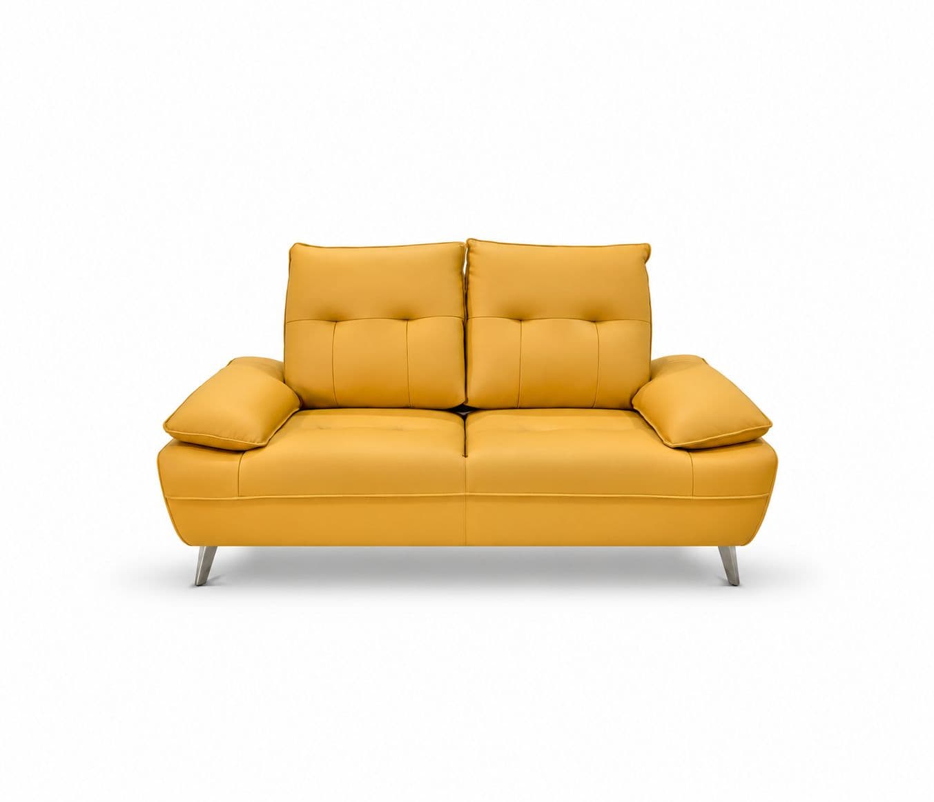 Image 3 for ZM973- Sofa 2 Seater-YH29 Static Body Touch Leather Pine Wood Frames With Metal Legs (D-WH)