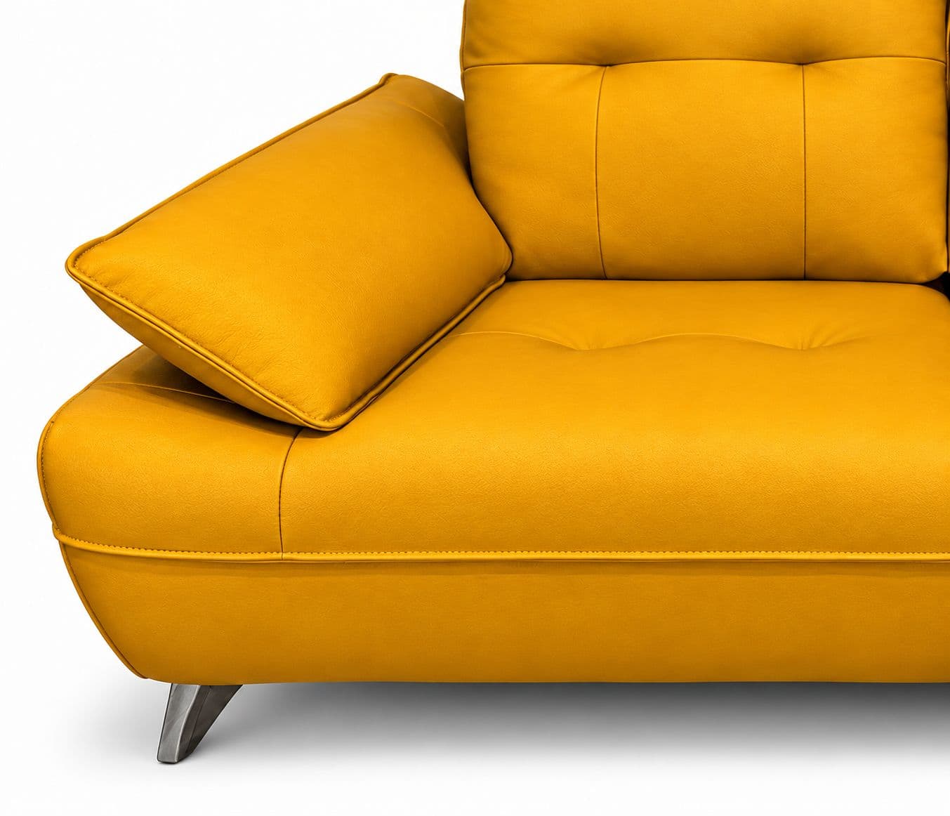 Image 6 for ZM973- Sofa 2 Seater-YH29 Static Body Touch Leather Pine Wood Frames With Metal Legs (D-WH)