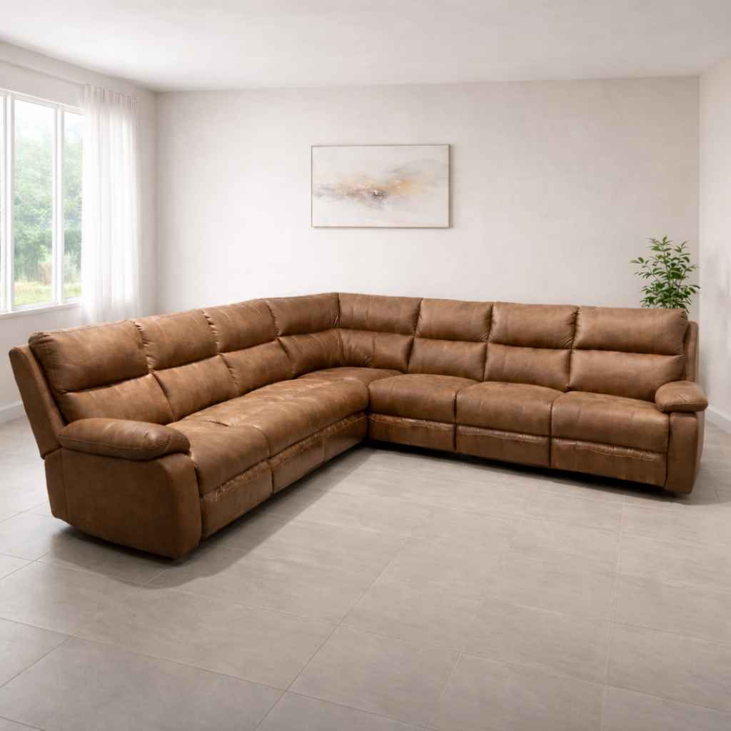 Image 1 for New Model Astra L-Shape Recliner Micro Sauede Fabric