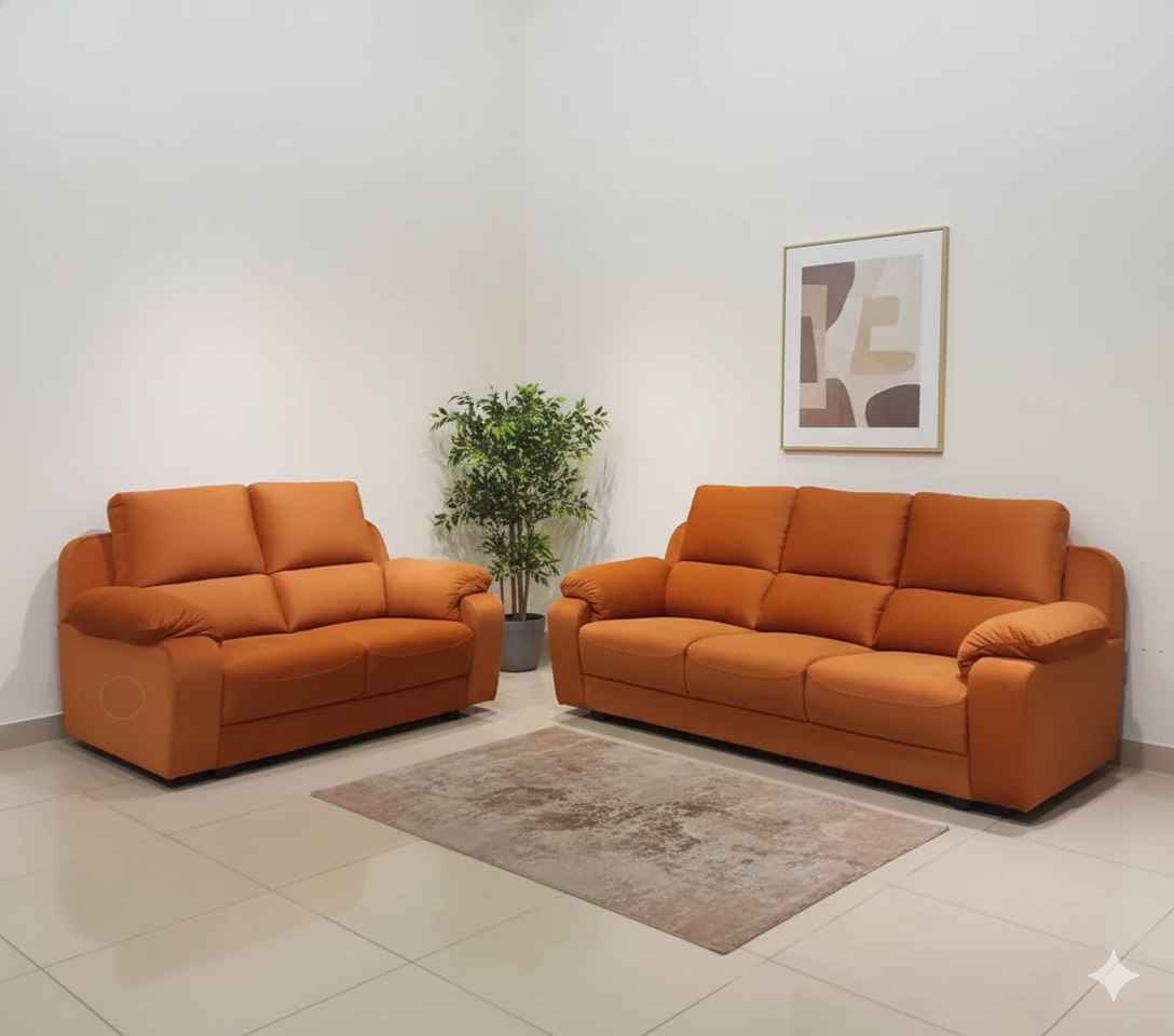 Image 1 for Old Bmw Sofa 3+2 Seater Velvet Suede Fabric (BTM)
