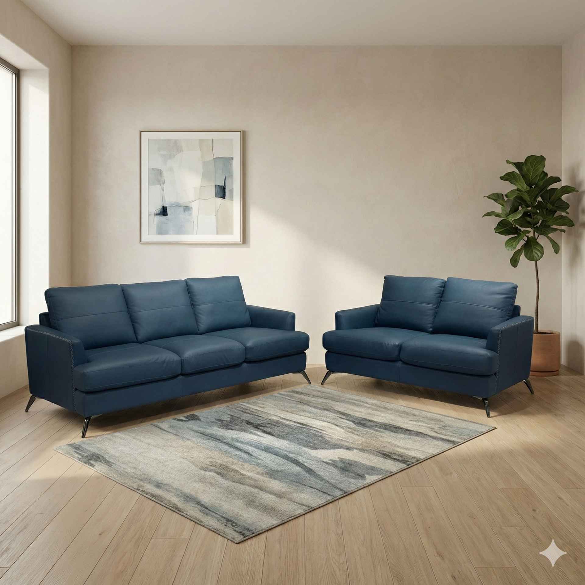 Image 1 for Paris Signature Sofa 3+2 Seater Leather Fabric