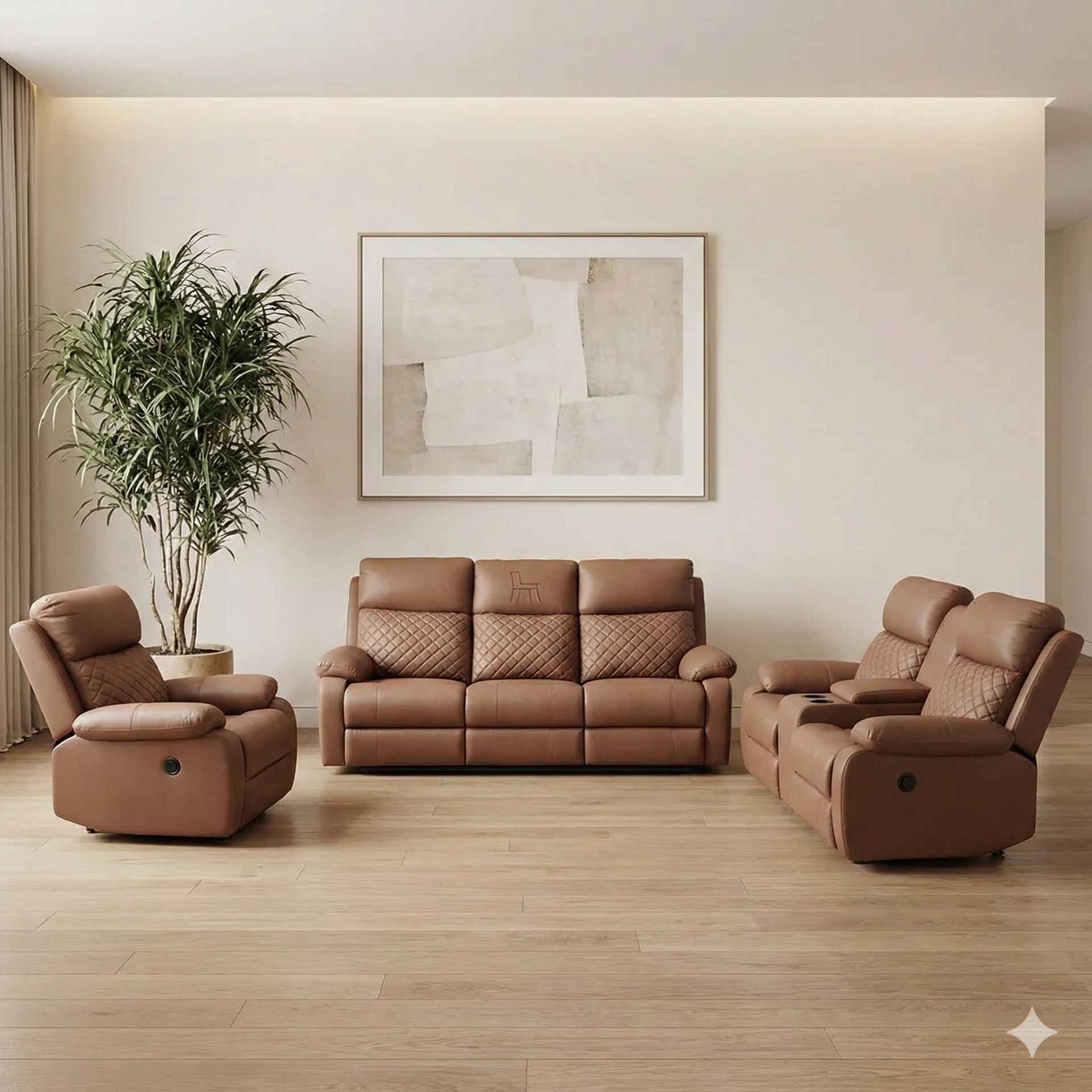 Image 4 for R20 3+2 With Console Electric Recliner And 1S Electric Recliner Micro Suede Fabric (SKN)(BS - BSK)(BTM)(HYD)