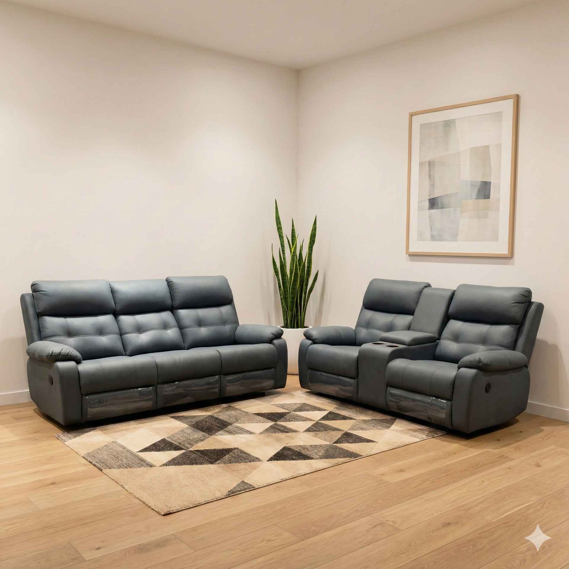 Image 1 for Luma 3+2 Recliner Seater Suede Fabric (CP)