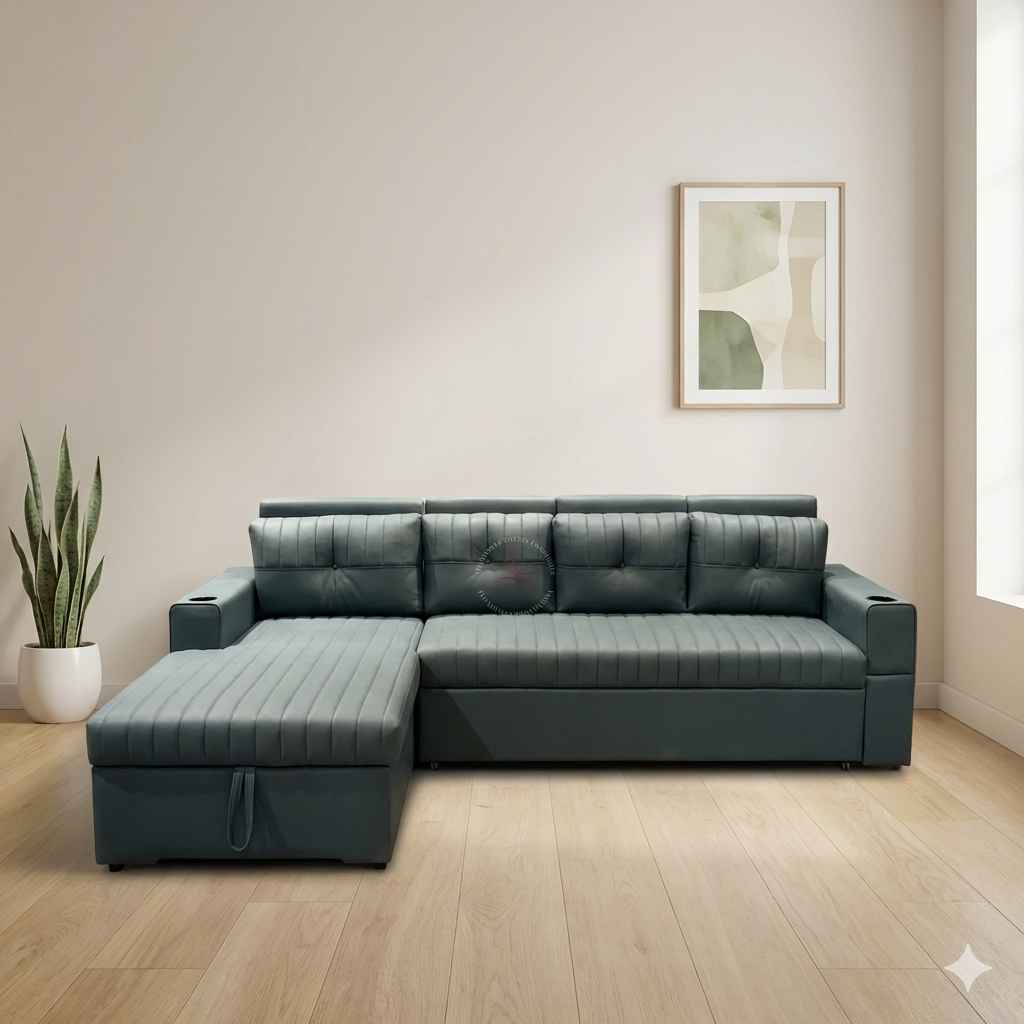 Image 1 for Orion Dual-Function Sofa 3+Lounger Velvet Fabric (CP)