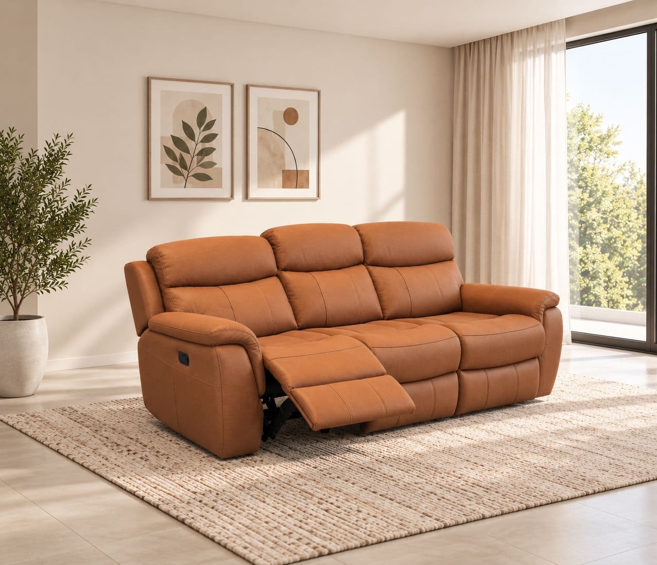 UXW9020M 3 Seater Power Recliner Leather