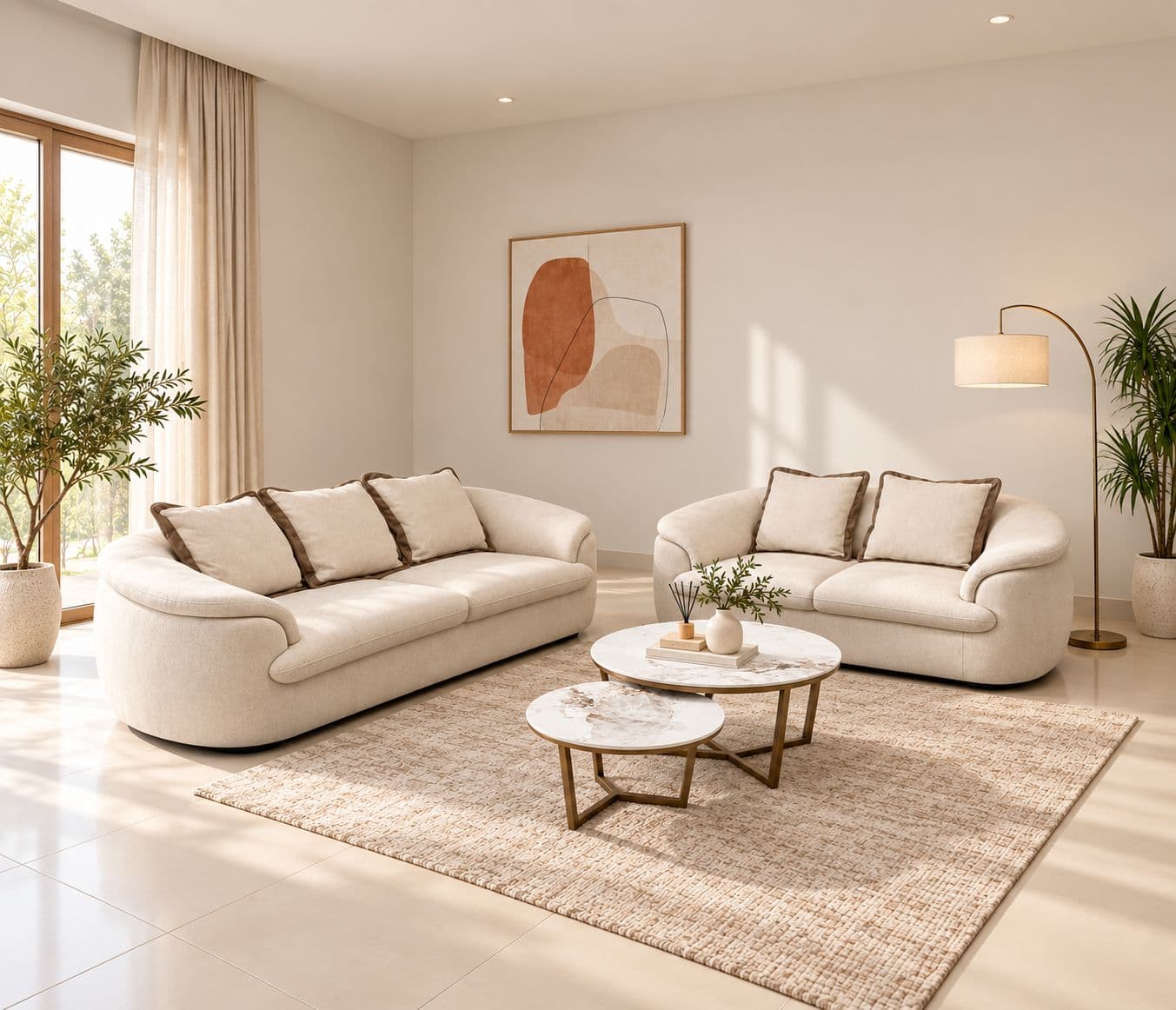 Elara Sofa 3+2 Seater With Boucle Fabric (BWD OTD)