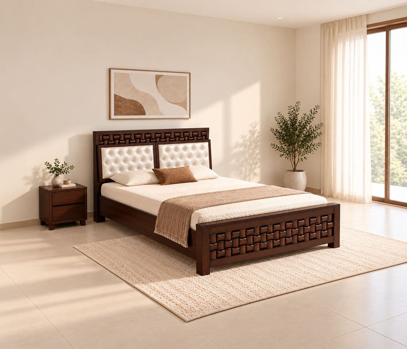 Image 1 for Boston Cot Queen Size With Regular Storage (WH)