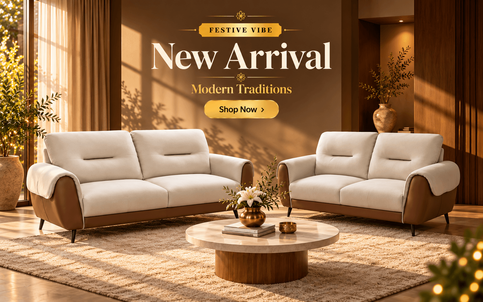 Alora Sofa Set 3+2 Seater With Fabric - New Arrival Banner