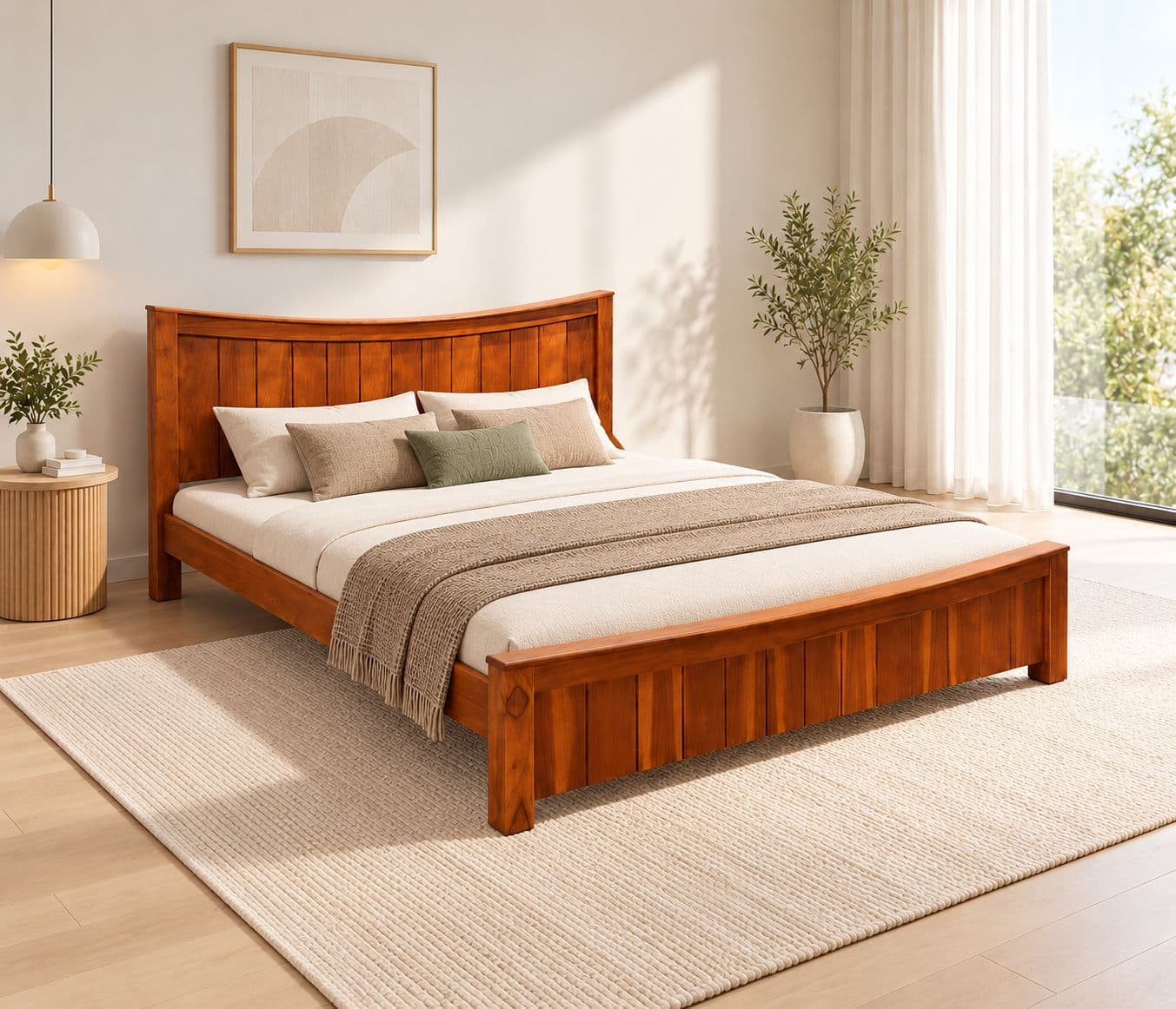 Boat Cot King Size Without Storage With Rubber wood (BSK)