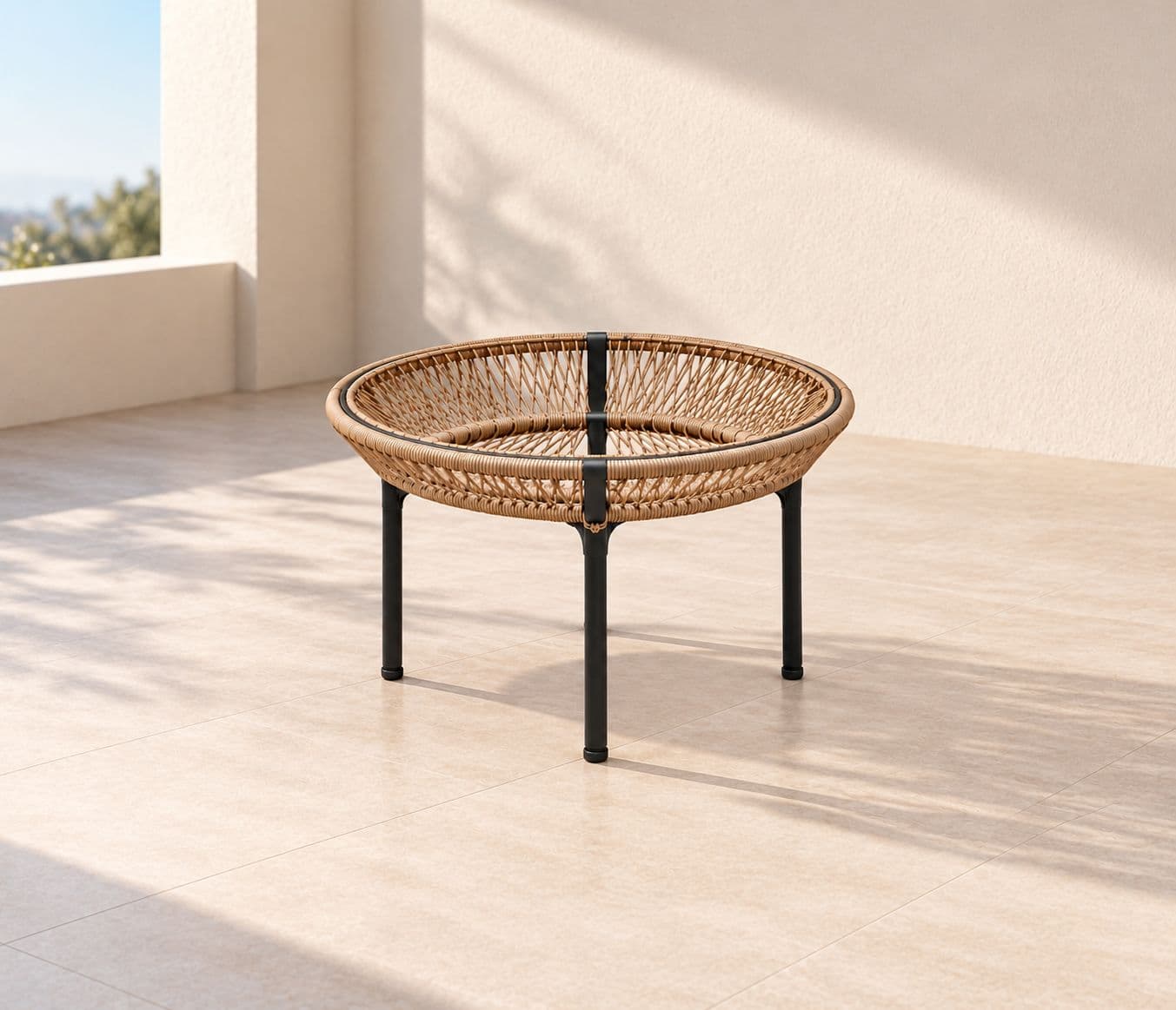 Image 1 for ODR-03 (ROPE) Outdoor Table Set 1+4 Seater Back Cushion + 1 With Center Table Without Glass (RCH SW) (OWD)