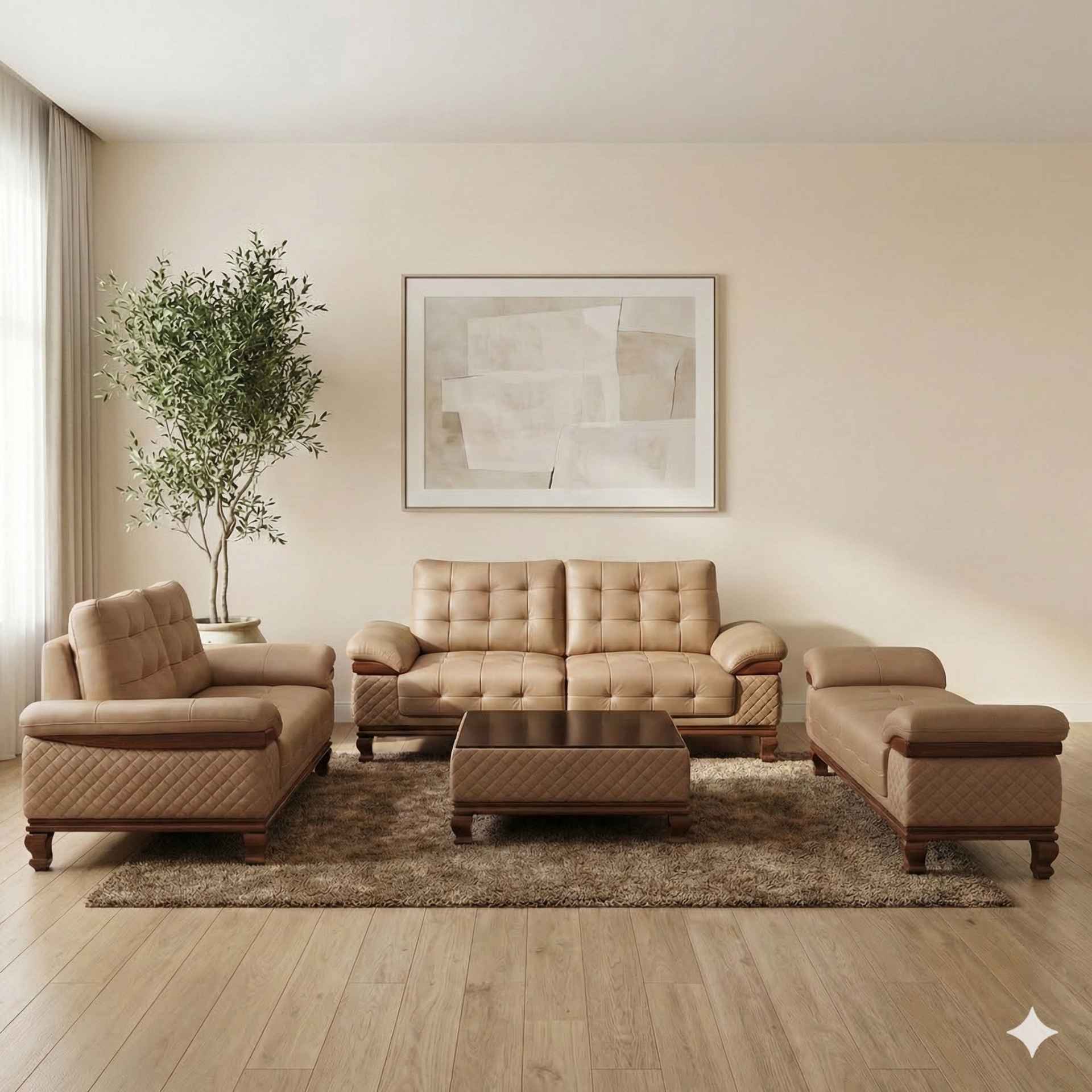 Image 1 for Talwar Comfort Sofa 3+2+D+CT Seater Micro Suede Fabric (Brown) (BS-BTM)(BS-EC)(BS-BSK)