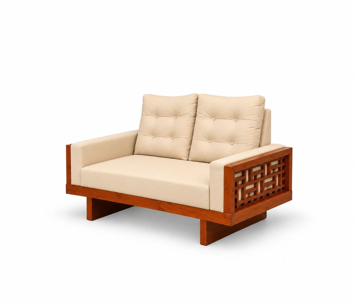 Image 10 for Estonia Sofa 3+ Lounger With 2 Seater High Density Foams And Micro Seude Fabric And Acacia Wood (BTM OTD)