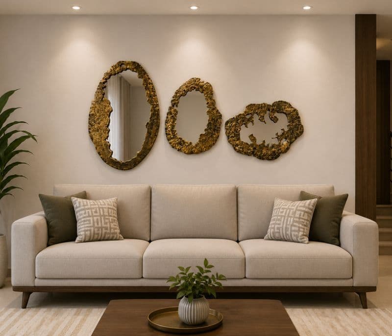 Cocovery Set of 3 Metal Mirrors