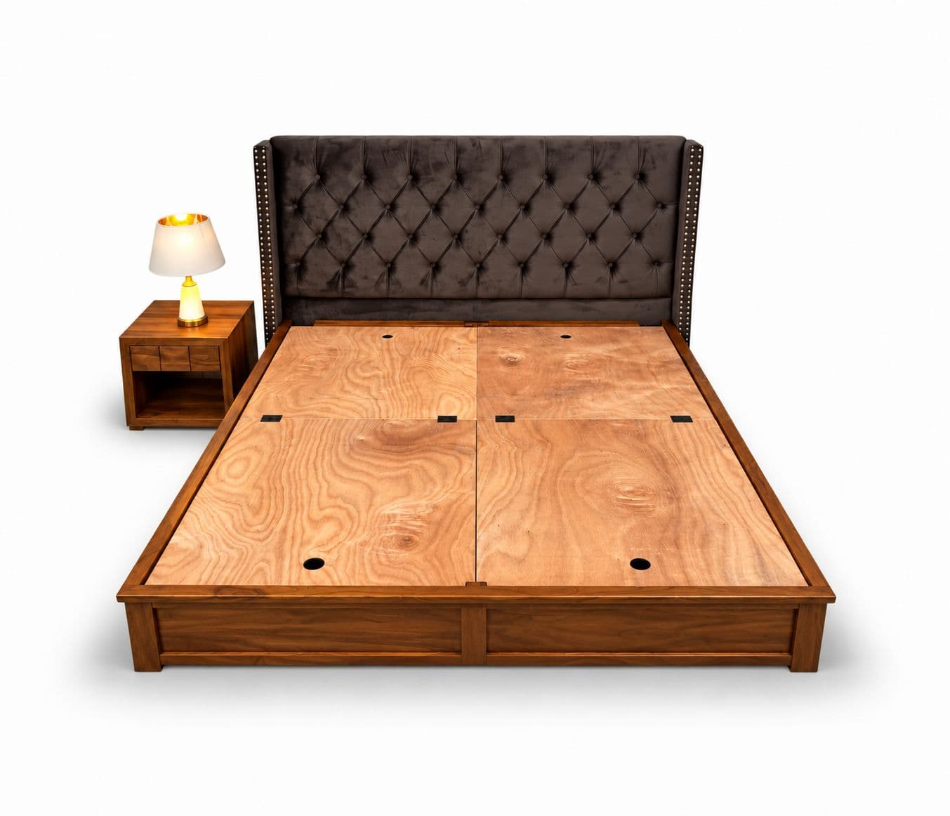 Image 7 for Imperium Sienna King Size 78x72 With Box Storage Teak wood (WF)