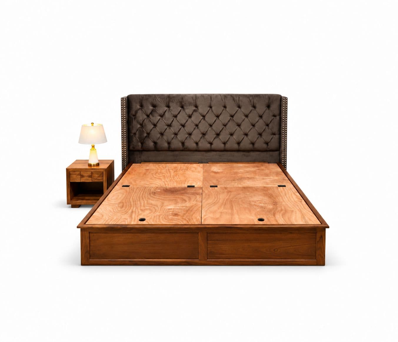 Image 4 for Imperium Sienna King Size 78x72 With Box Storage Teak wood (WF)