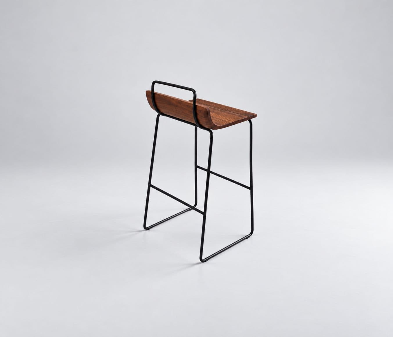 Image 8 for Hardley Bar Stool Curved Wooden Seat With A Slatted Design Paired With A Sleek Tubular Metal Frame And Integrated Foot Rest (HYD OTD)