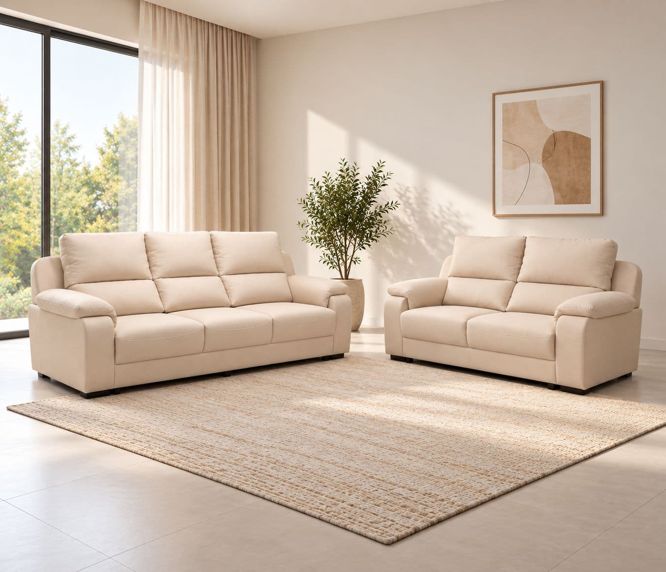 Old BMW Sofa Set 3+2 Seater Micro Suede Fabric (BSK OTD)