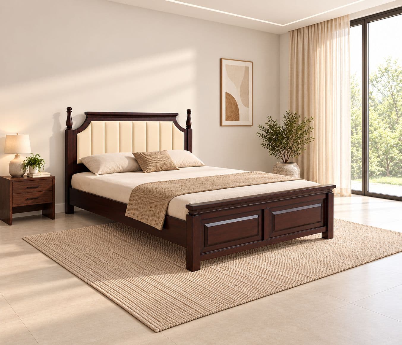Pilar Cot Queen Size With Hydraulic Storage (WH)