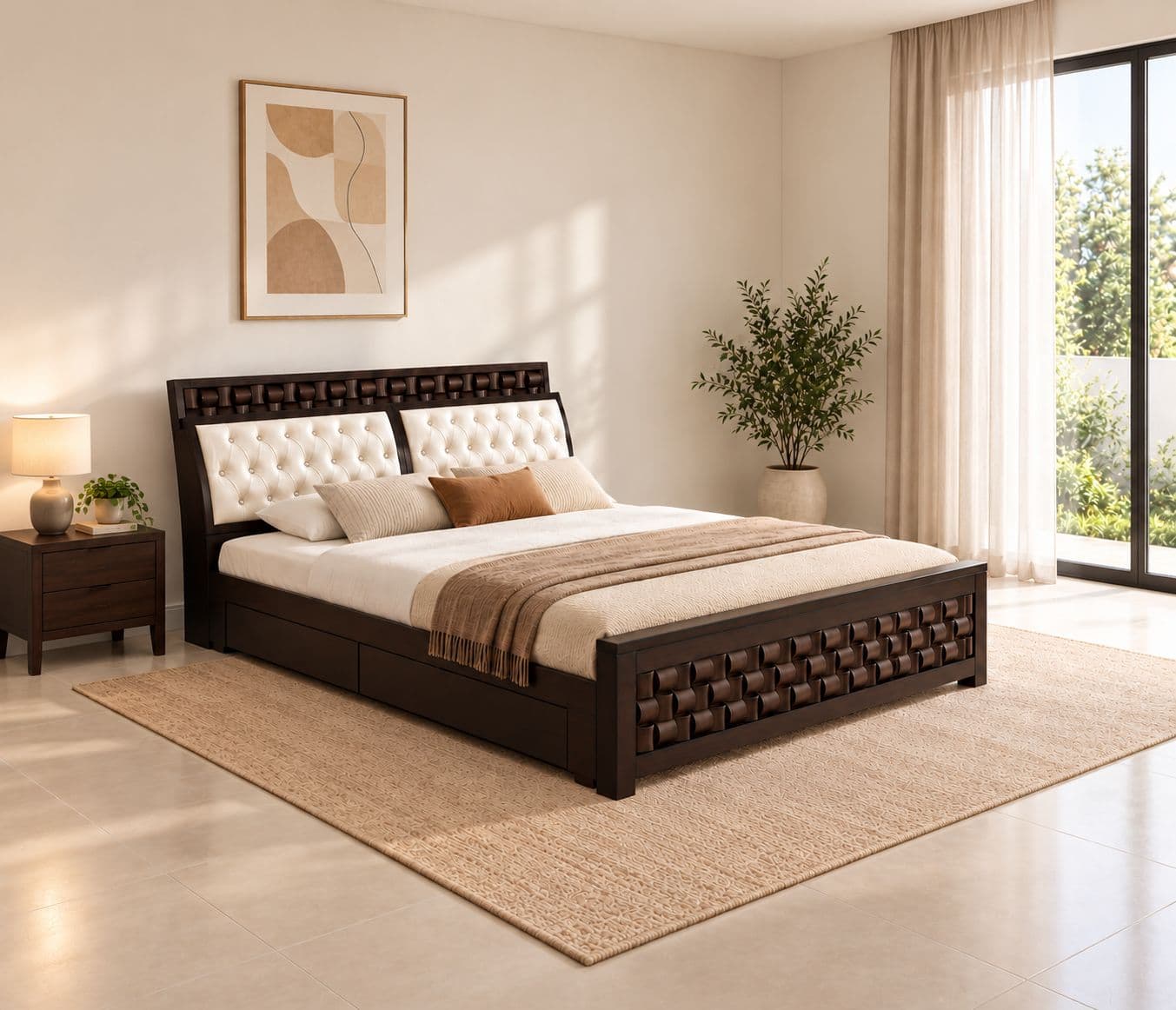 Boston Cot King Size With Regular Storage (WH)