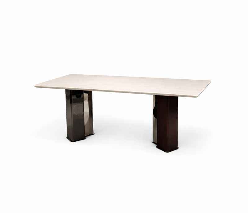 Image 10 for DINING TABLE 657+ DINING CHAIR Y173 Marble Top With Metal Base Support 1+6 Seater (HYD)