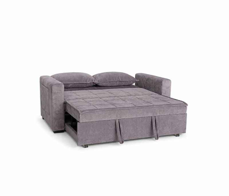 Image 9 for Anke Sofa Cum Bed 3 Seater Suede Fabric (Grey) (HYD)(BWD)