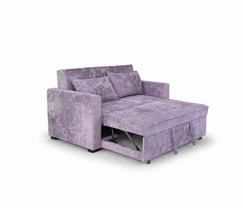 Image 8 for Anke Sofa Cum Bed 3 Seater Suede Fabric (Grey) (HYD)(BWD)