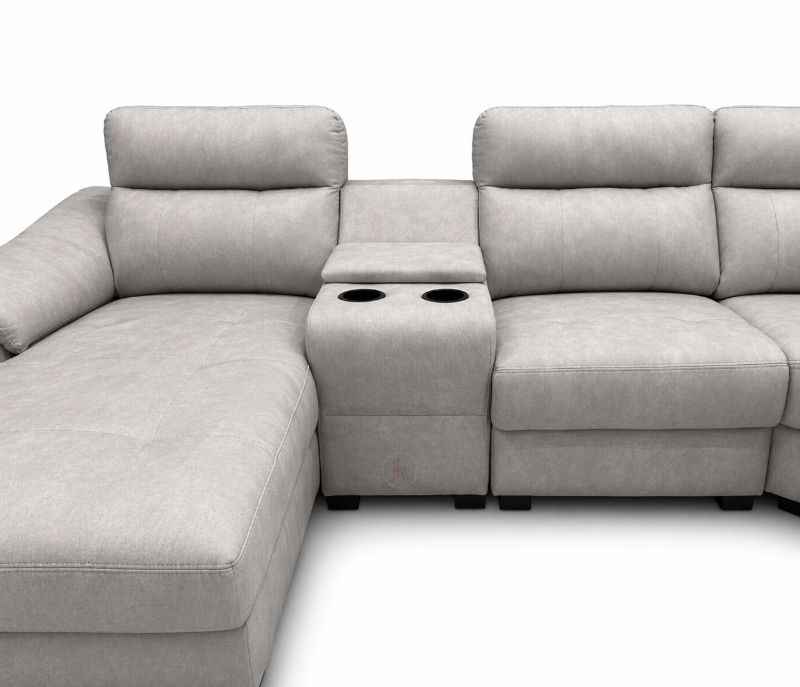 Image 8 for Nottingham Sofa 2+C+1+Console+Longer (With One Recliner ) Suede Fabric (SKN)
