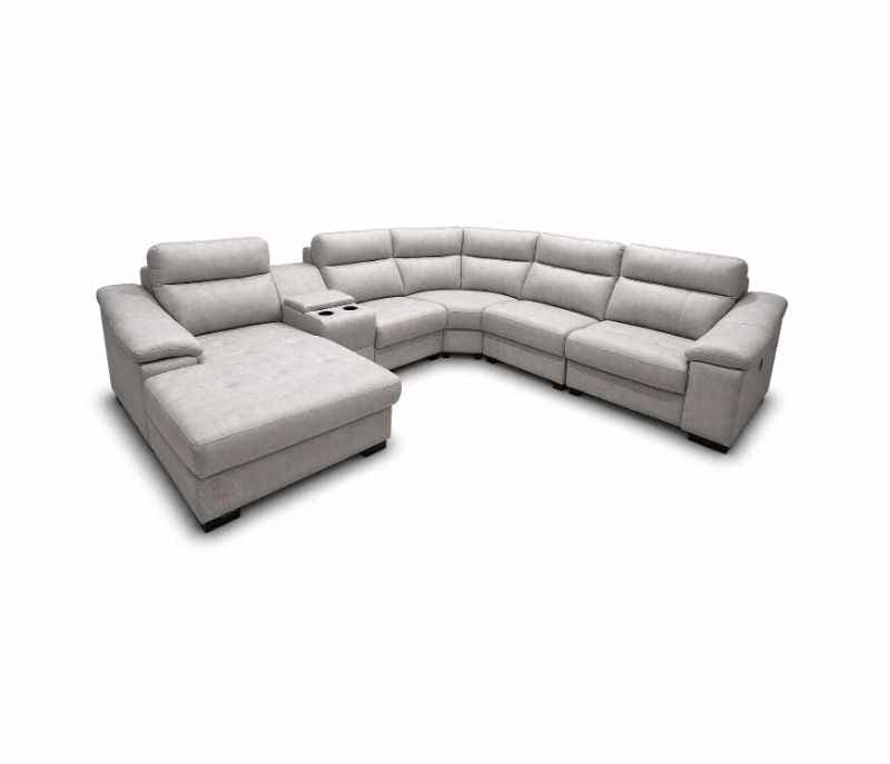 Image 6 for Nottingham Sofa 2+C+1+Console+Longer (With One Recliner ) Suede Fabric (SKN)