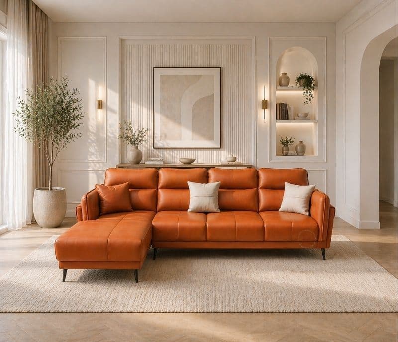 Image 3 for Austin Sofa 3+Lounger Suede Fabric (BTM OTD)