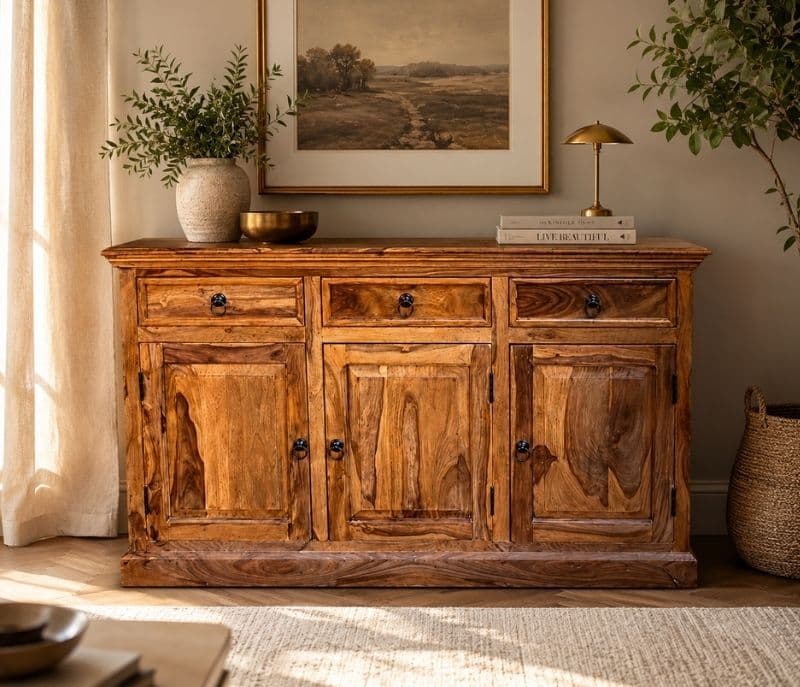 Image 1 for 3 Door Side Board Solid Sheesham Wood (SCV_PKU)