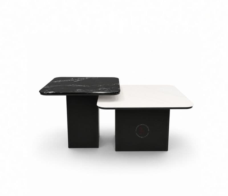 Image 5 for Center Table- 801 Set of 2 nos Marble Top Wooden Base (WH)