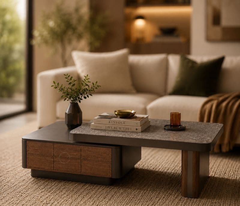 Image 1 for 8369 Centre Table Wood & Marble (CP)
