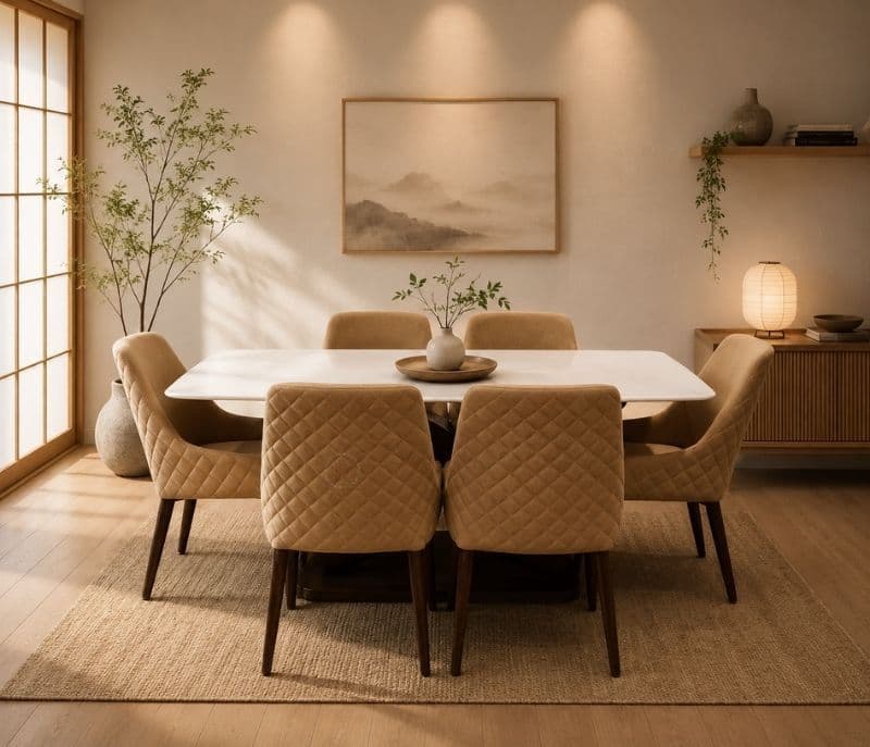 Image 4 for DT52/DC364/SWIS. RMR Dining Table 1+6 Seater Marble Top (BS-CP)