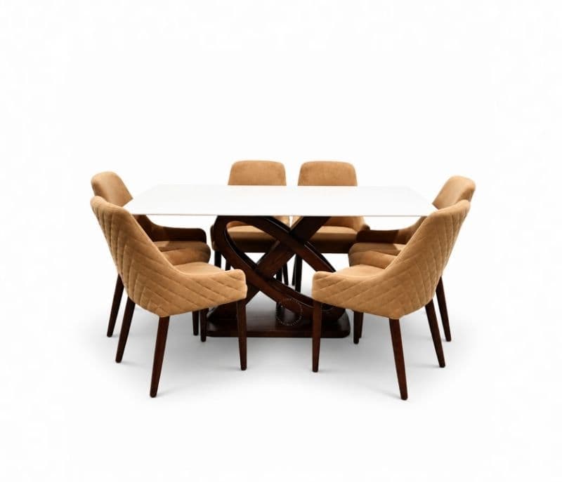 Image 7 for DT52/DC364/SWIS. RMR Dining Table 1+6 Seater Marble Top (BS-CP)