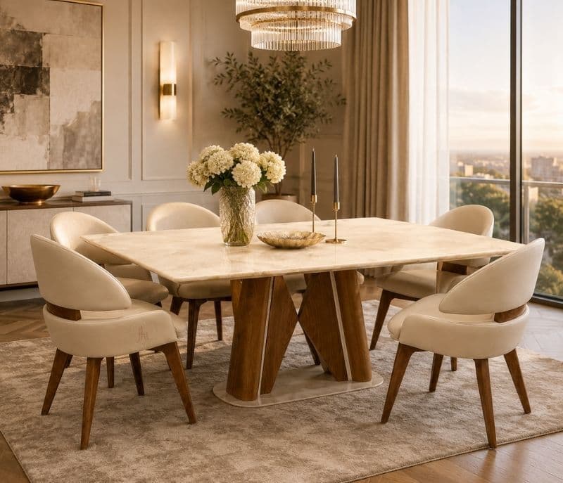 Image 3 for 1090/2581 Imported Dining Table 1+6 Seater Marble Top
