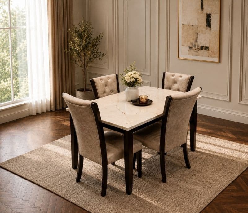 Image 1 for New Model/Art Marble Dining Table 1+4 Seater Marble Top