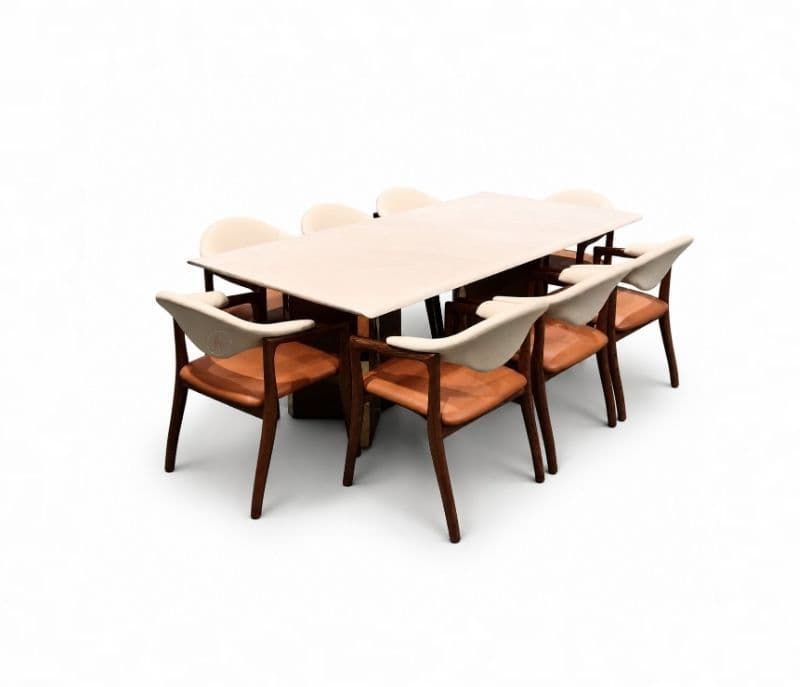 Image 6 for DT44/DC1053/Antiq (7×3.5 Feet) RMR Dining Table 1+8 Seater Marble Top (BS-CP)