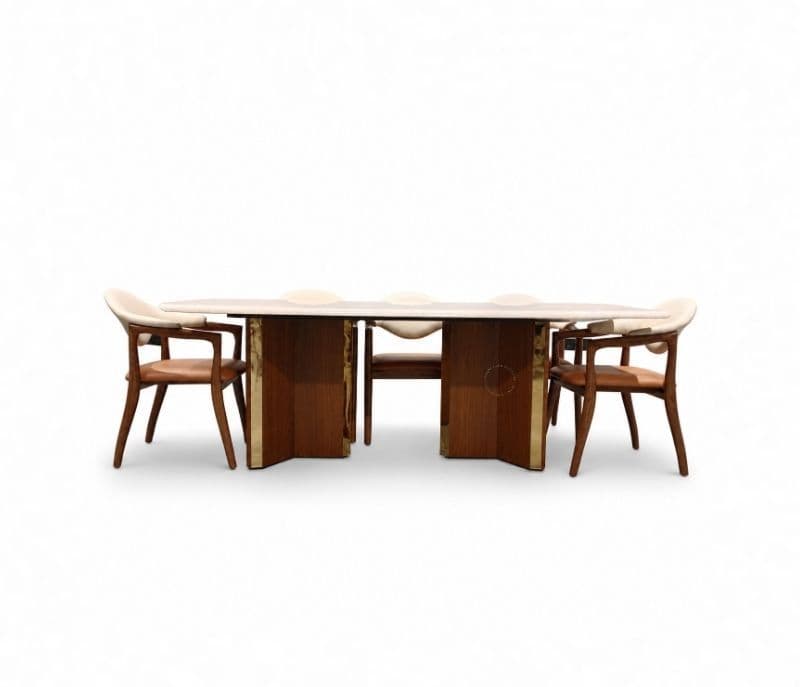 Image 7 for DT44/DC1053/Antiq (7×3.5 Feet) RMR Dining Table 1+8 Seater Marble Top (BS-CP)