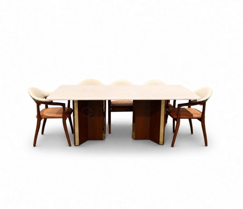 Image 8 for DT44/DC1053/Antiq (7×3.5 Feet) RMR Dining Table 1+8 Seater Marble Top (BS-CP)