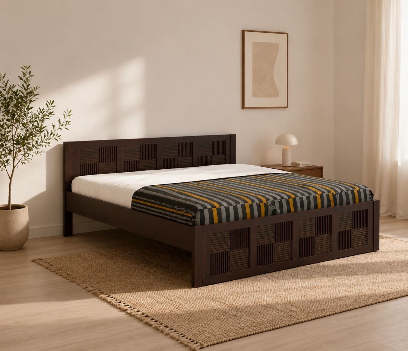 Image 1 for Yugen Plain Sheesham Wood Bed (WI)