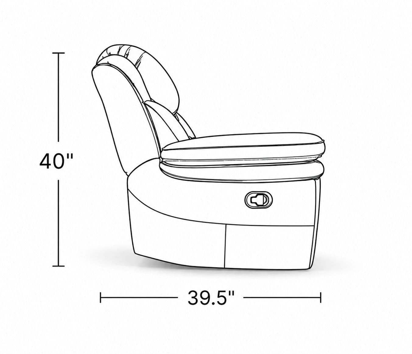 Image 27 for UXW9020M Single Seater Power Recliner Leather (WH)