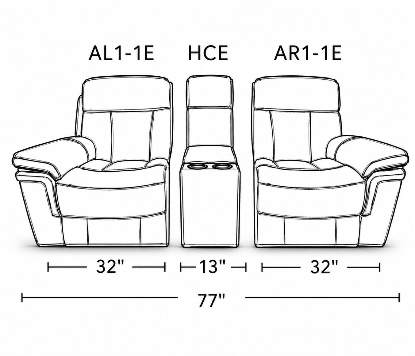 Image 26 for UXW9020M Single Seater Power Recliner Leather (WH)