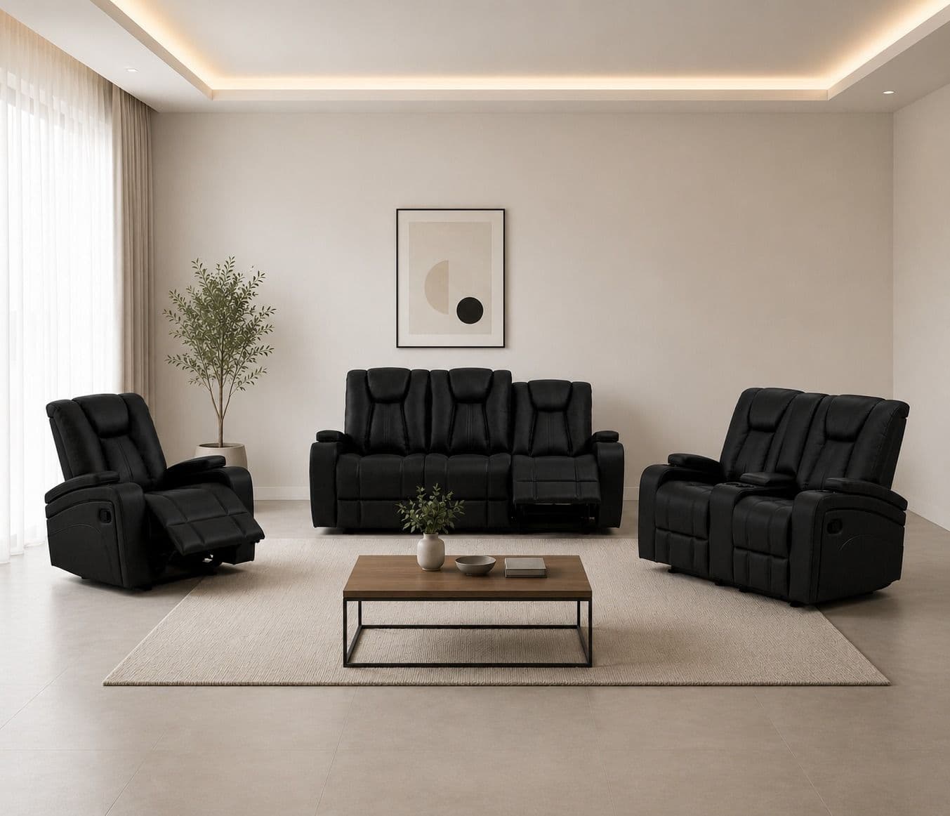 Image 1 for Manwah X9990BM 3+2+1 Power Recliner Fabric